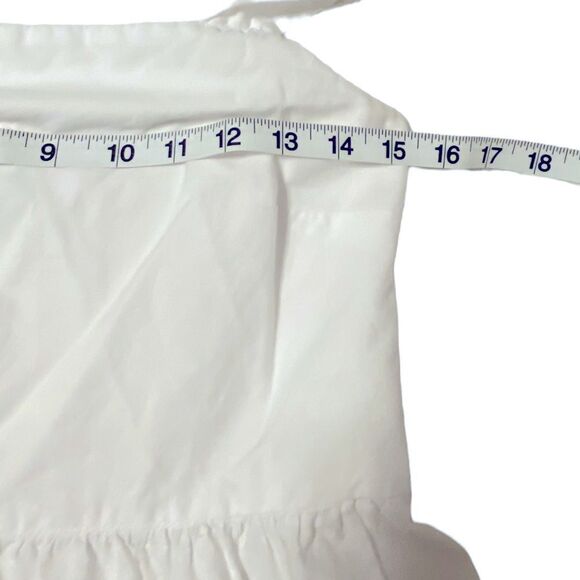 Stradivarius Poplin Midi Dress w/ Straps Womens Medium White BP0306 - Picture 12 of 13